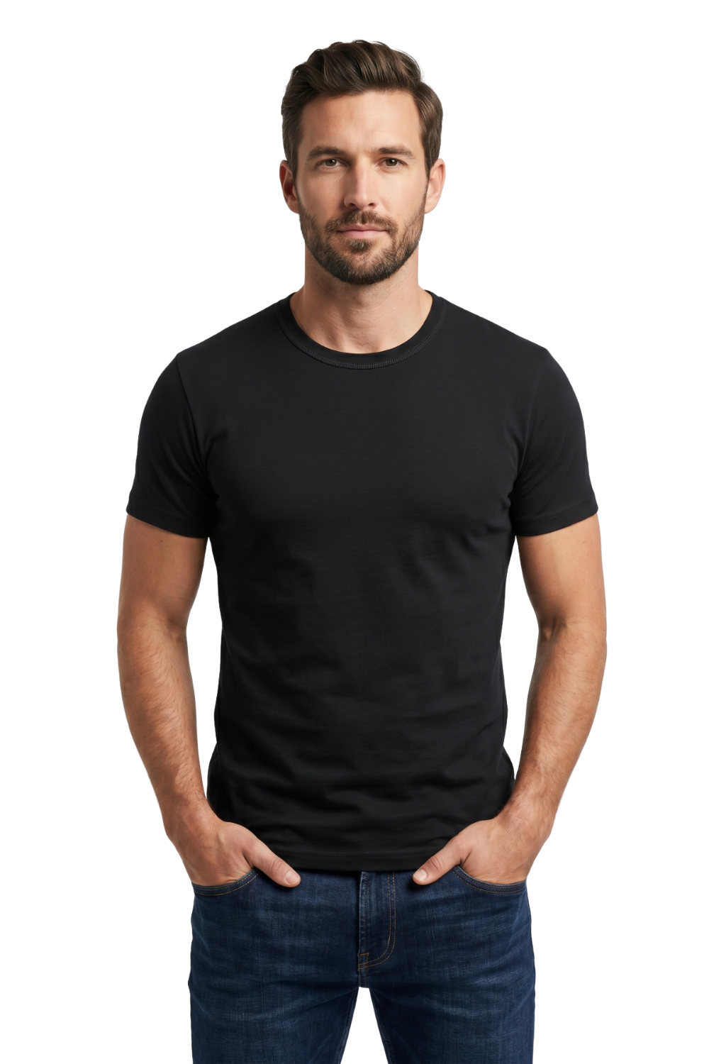 Slim Fit %100 Pamuk Siyah Tişört