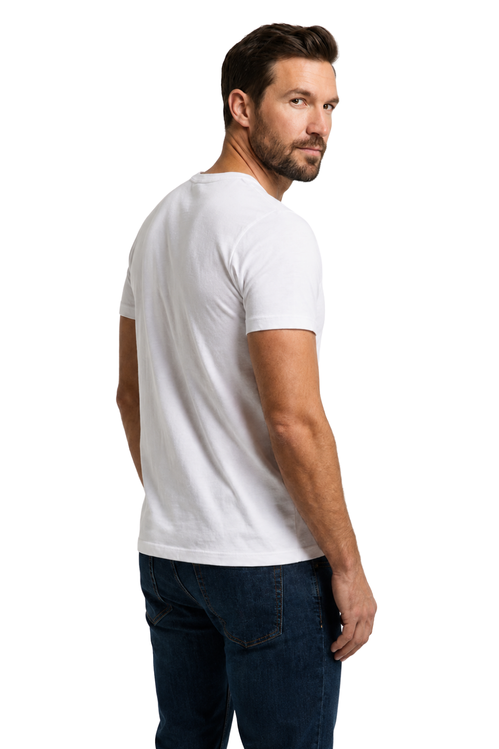 Slim Fit %100 Pamuk Beyaz Tişört