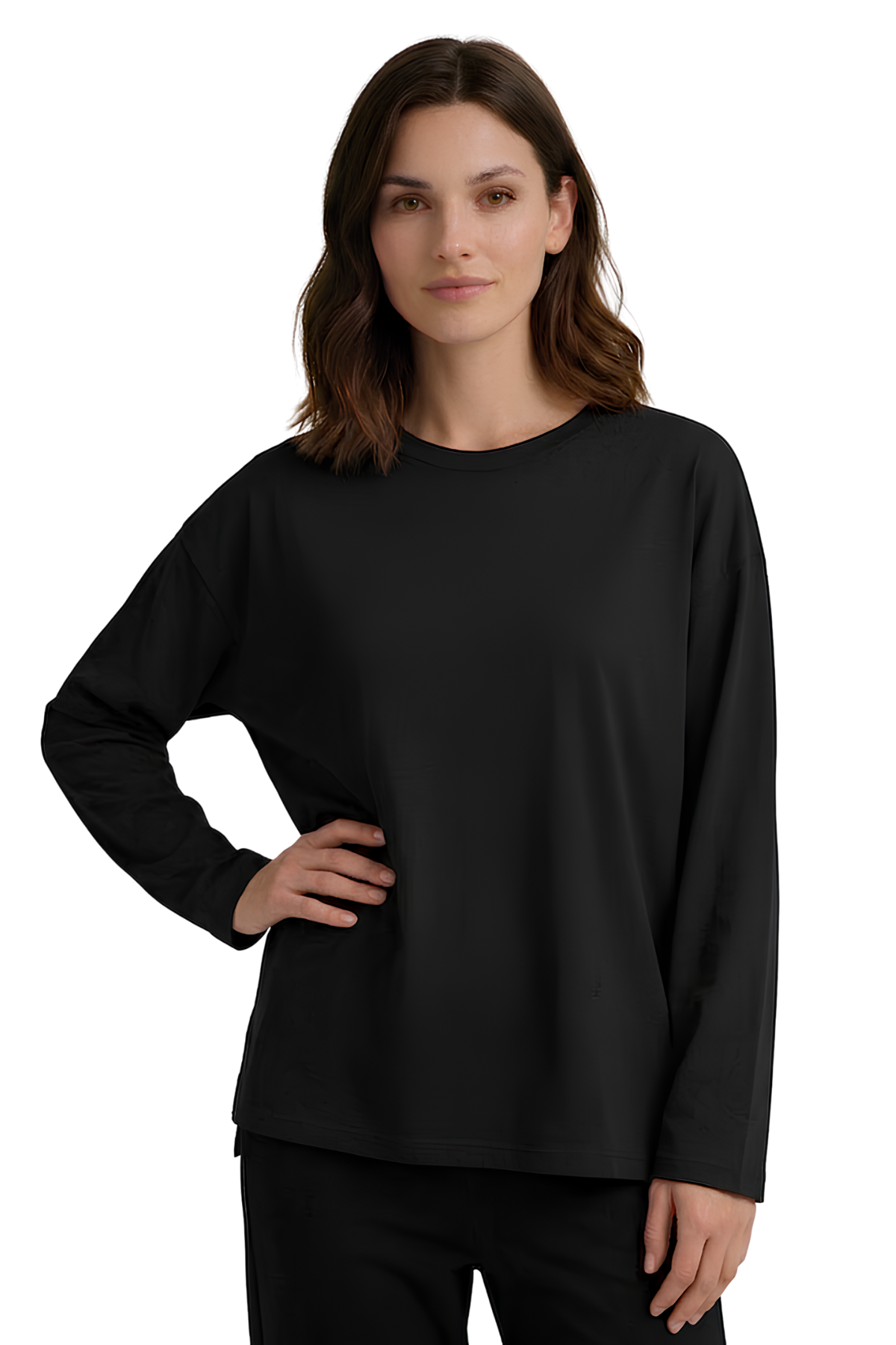 Oversize %100 Pamuk Yırtmaçlı Beyaz Tişört