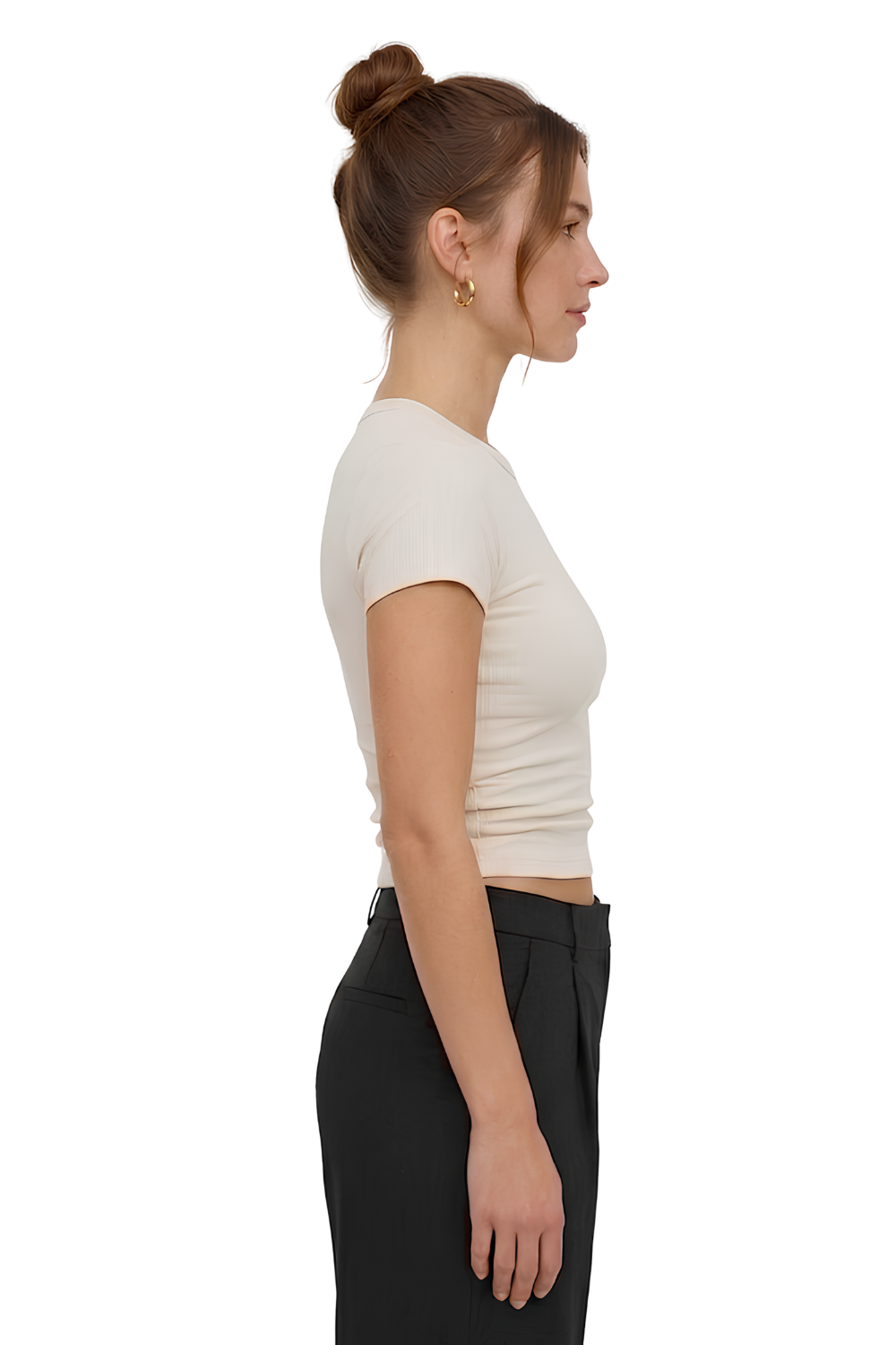 Siyah Slim Fit Esnek Kumaşlı Kısa Kollu Tişört