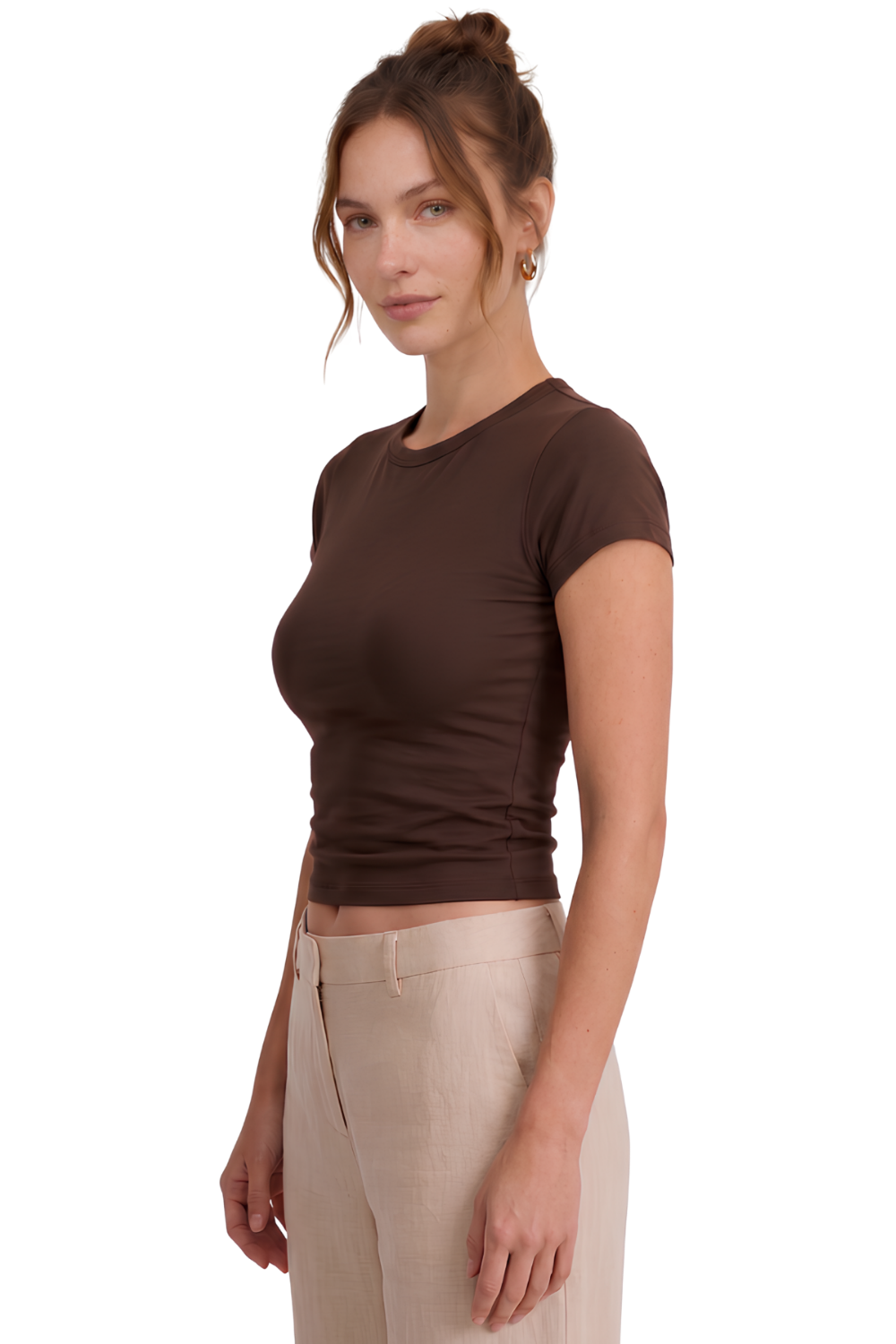 Siyah Slim Fit Esnek Kumaşlı Kısa Kollu Tişört
